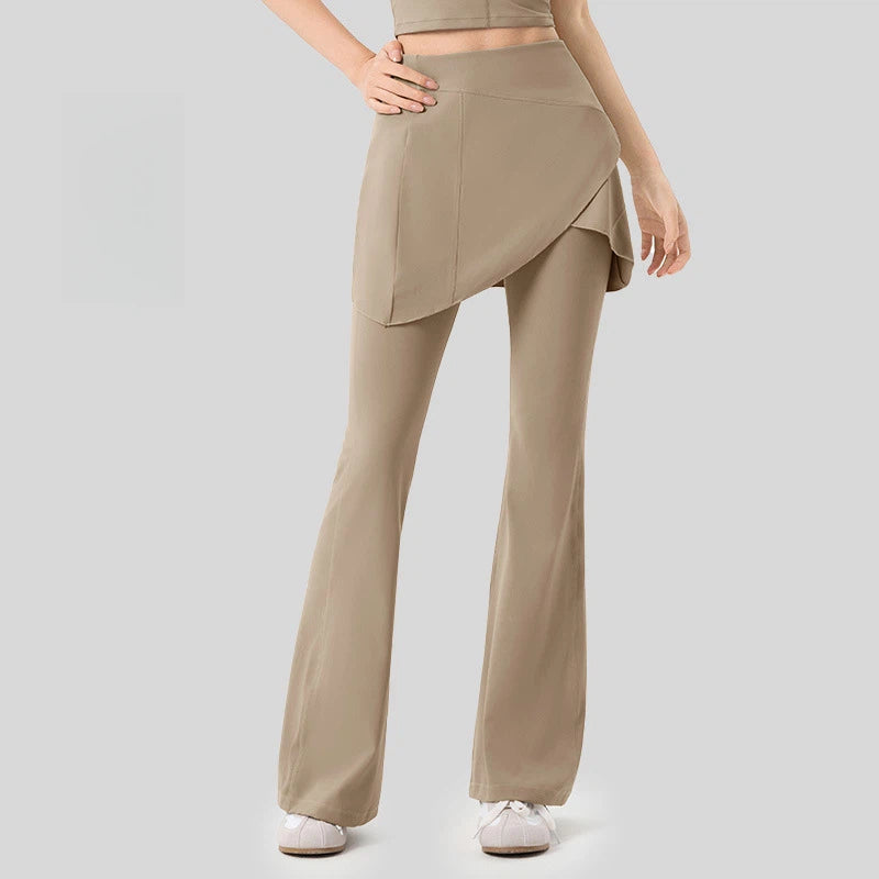 Fake two pairs of fart curtain drapes with a slightly raised wide-leg pants
