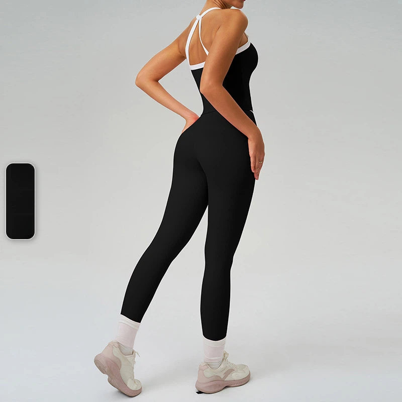 High-rise contrast quick-drying running fitness cycling sports leggings
