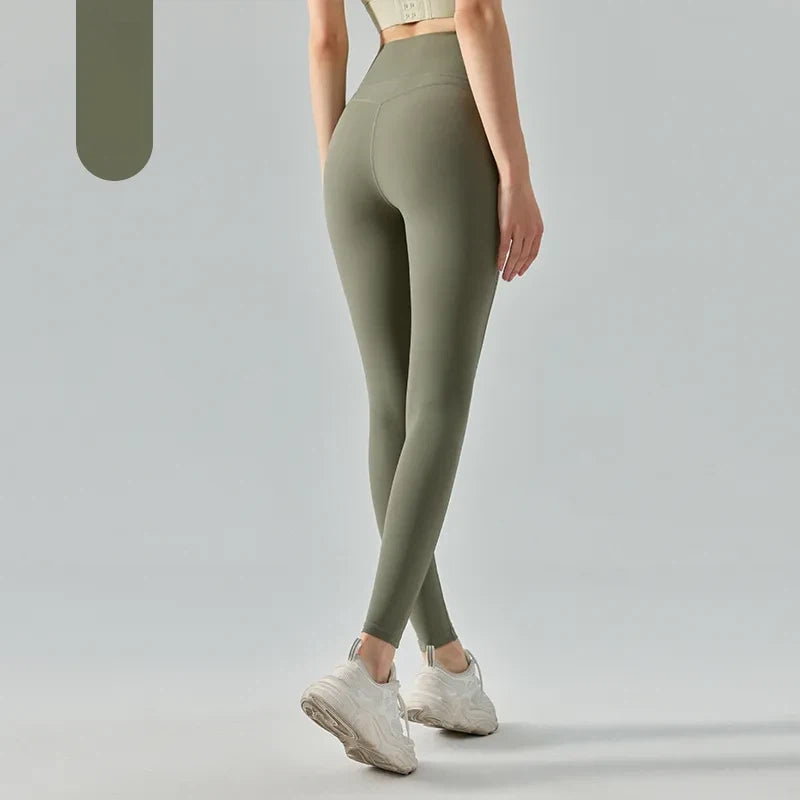 High waisted peach hip leggings