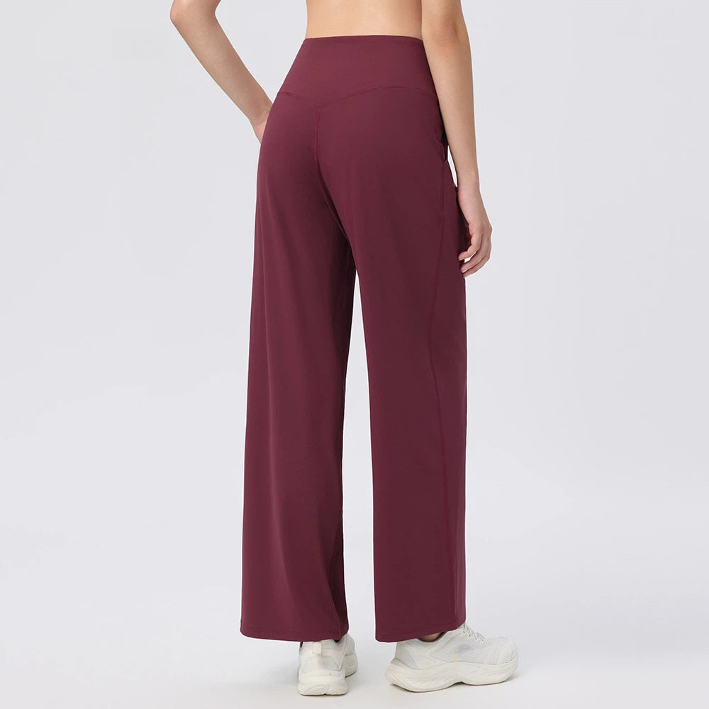 Cloud-felt loose wide-leg high-waisted trousers