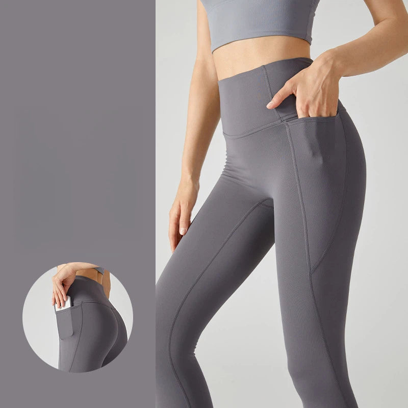 Fleece and thick peach buttocks tight slimming warm trousers