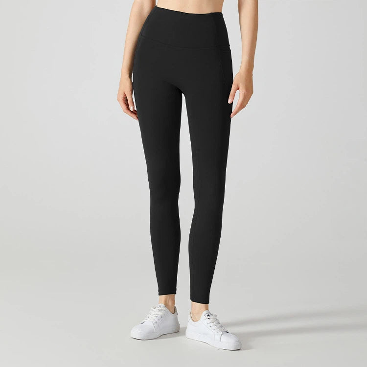 Fleece and thick peach buttocks tight slimming warm trousers