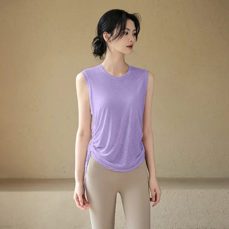 Drawstring sports vest
