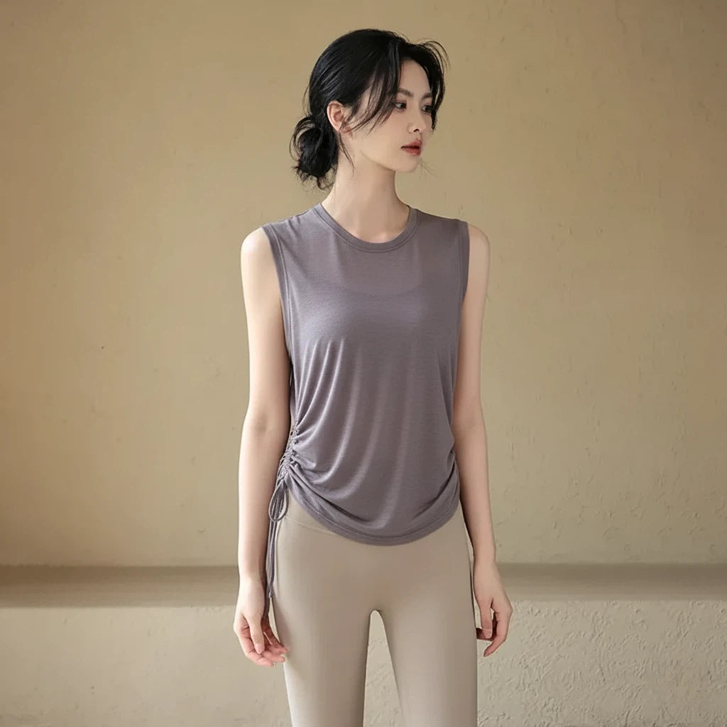 Drawstring sports vest