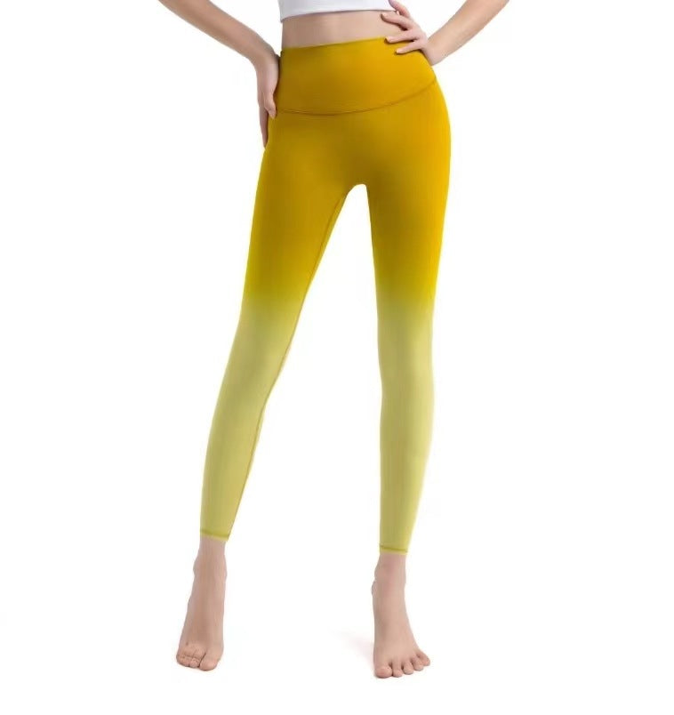 High-waisted stretch ombre yoga skinny trousers