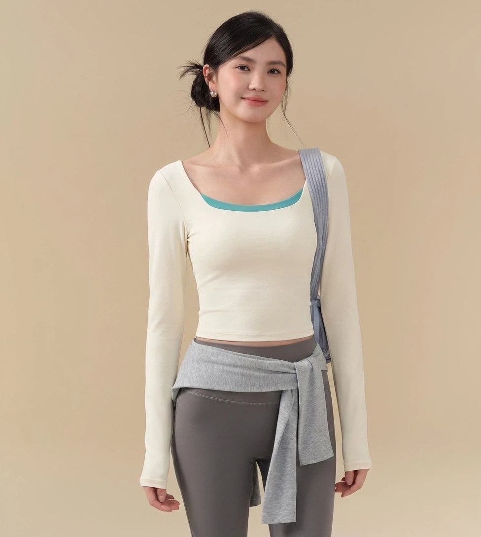 New contrasting Pilates training T-shirt