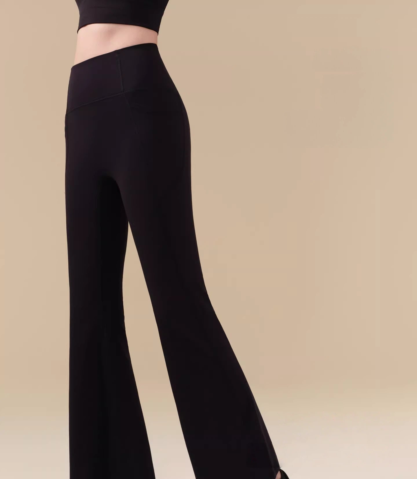 Autumn and winter high-elastic lycra sports cloud-sensing yoga bell-bottoms