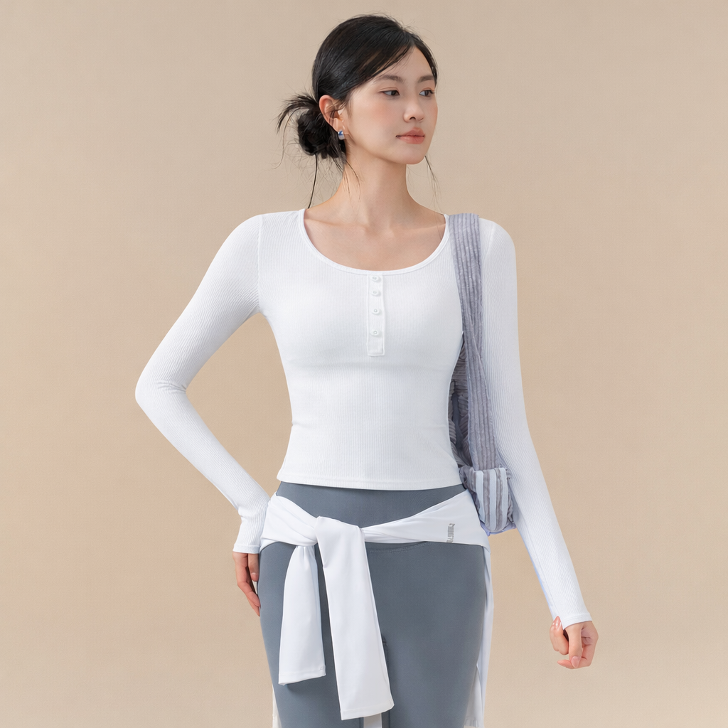 With chest pads, Wear nude and breathable fitness long sleeves