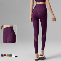 Mesh without T-line with pockets, Anti-roll hemming, Hip lifting sports leggings