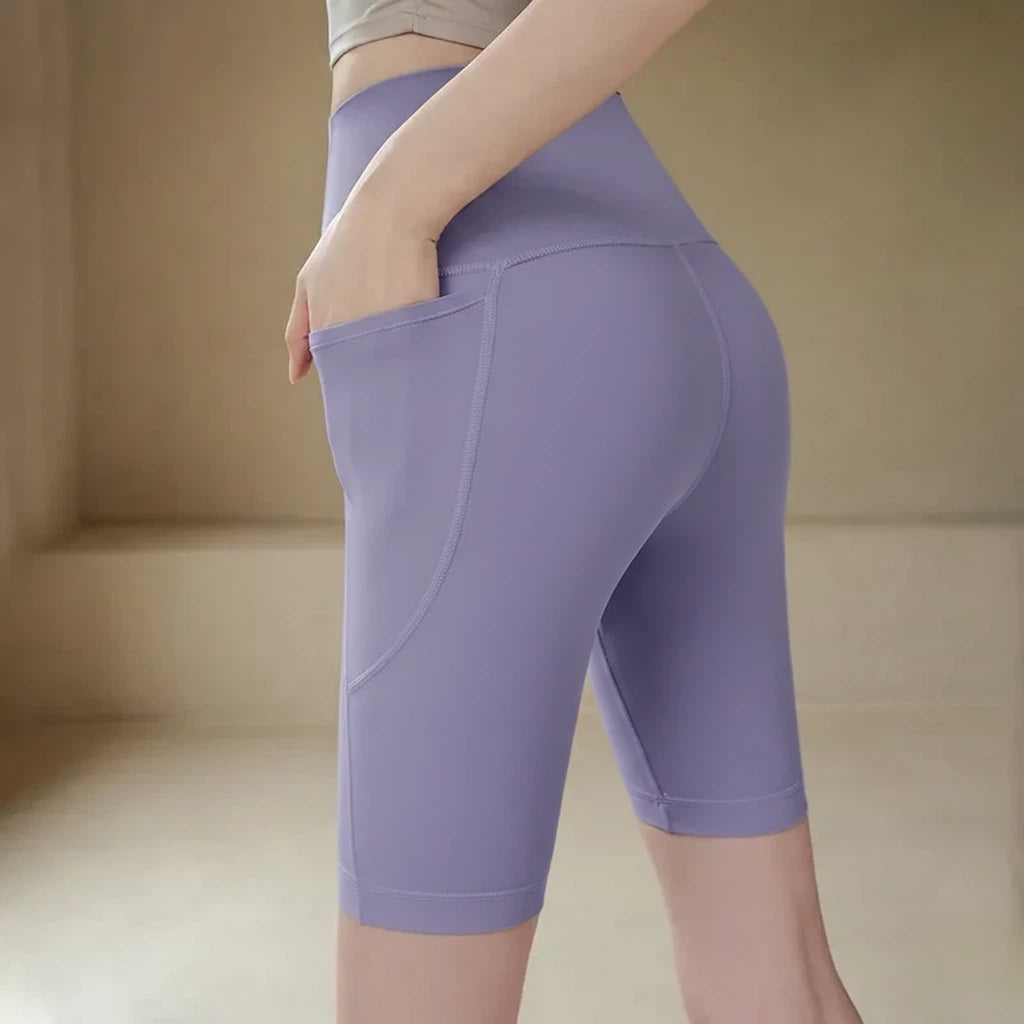 Nude feeling without traces, High-elasticity, Tight and quick-drying cropped pants