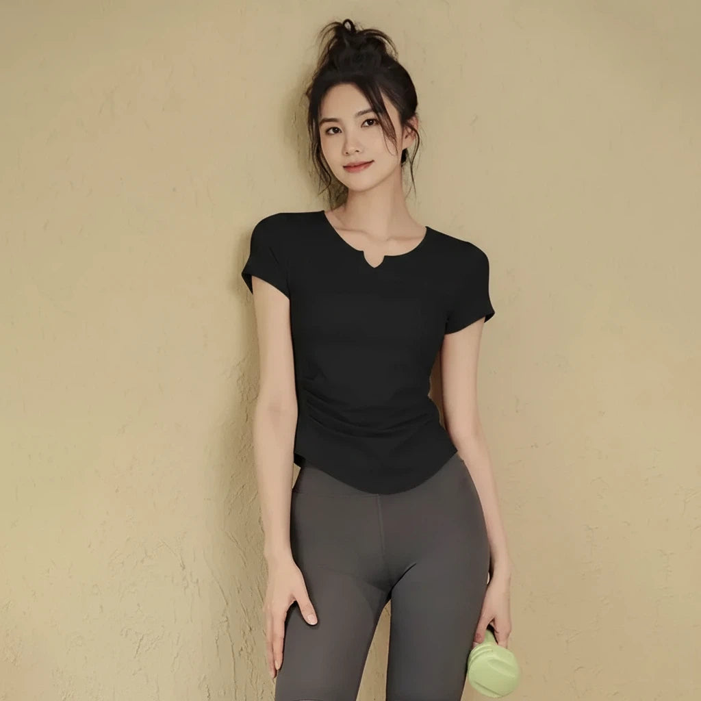 Slimming yoga short-sleeved T-shirt