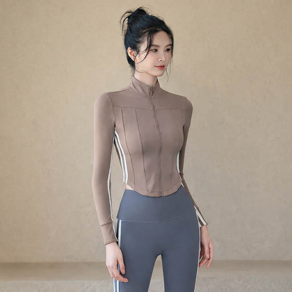 Long-sleeved slim-fitting running jacket