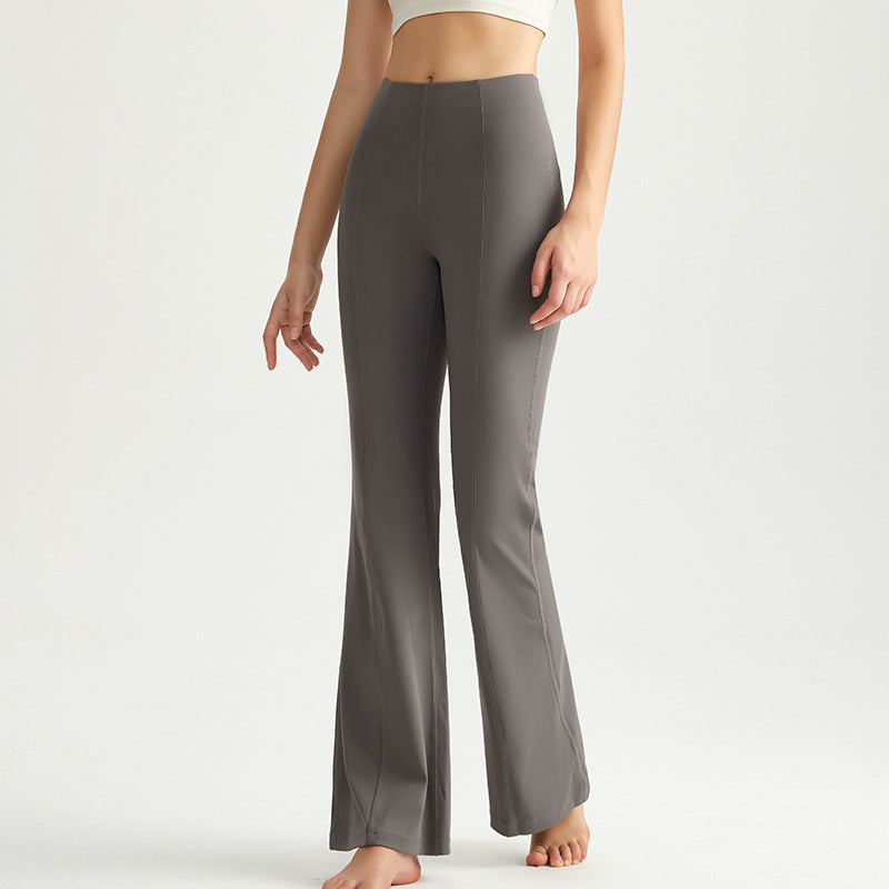 High Waisted Hip Lifting Nude Feel Antibacterial Shaping Bootcut Pants Yoga Flare Trousers