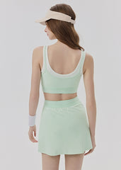 Cooling Contrast Tennis Tank Top Set Anti Exposure