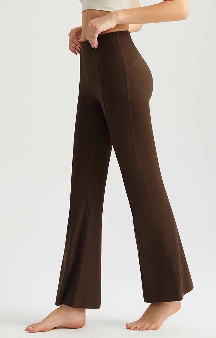 High Waisted Hip Lifting Nude Feel Antibacterial Shaping Bootcut Pants Yoga Flare Trousers