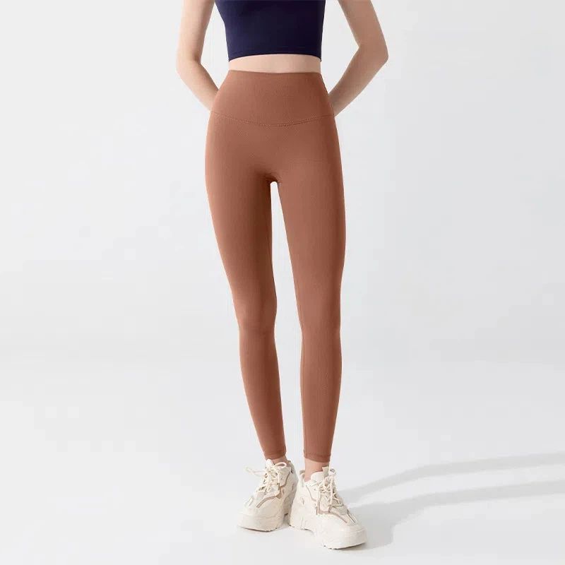 High-waisted buttocks lifting, Nude skinny antibacterial sports fitness tight pants