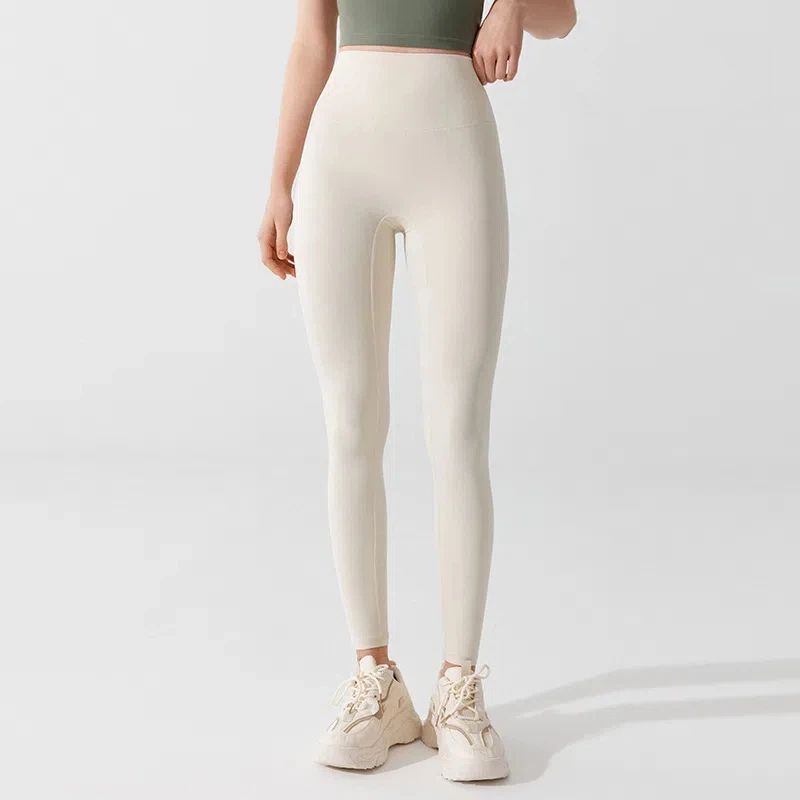 High-waisted buttocks lifting, Nude skinny antibacterial sports fitness tight pants