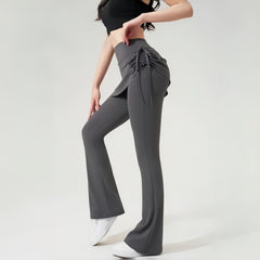 High-waisted hip lift side drawstring athleisure fitness yoga leggings