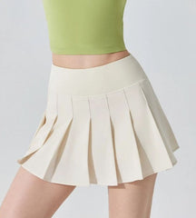 Fake two-piece anti-glare pleated skirt