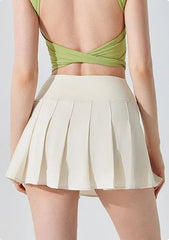 Fake two-piece anti-glare pleated skirt