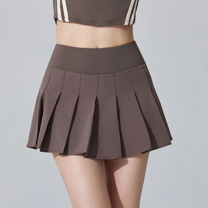 Fake two-piece anti-glare pleated skirt