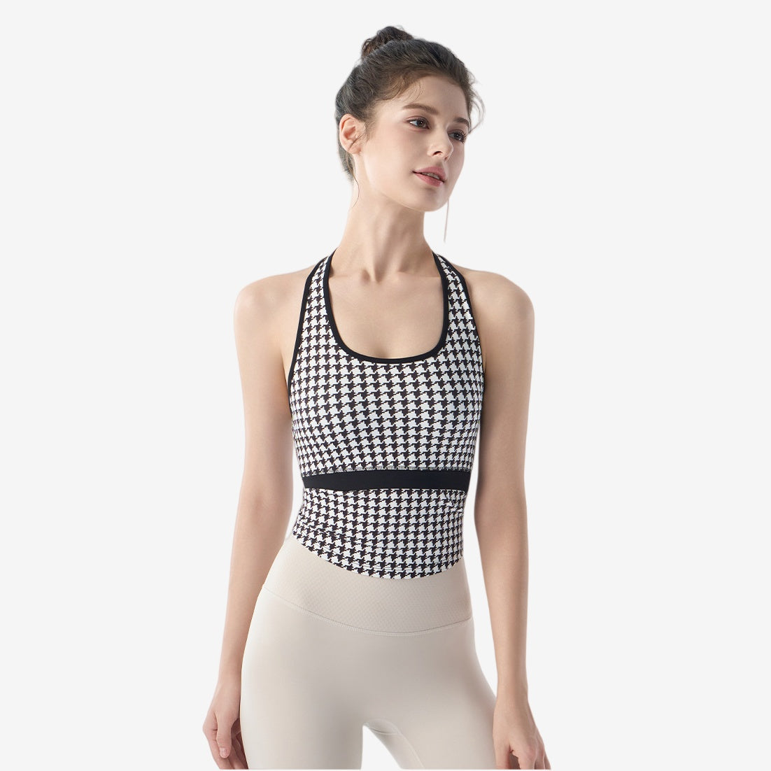 Houndstooth shockproof halterneck beautiful back suspender
