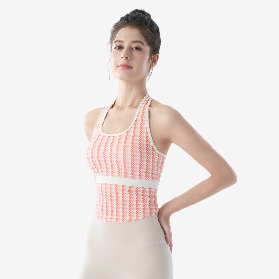 Houndstooth shockproof halterneck beautiful back suspender