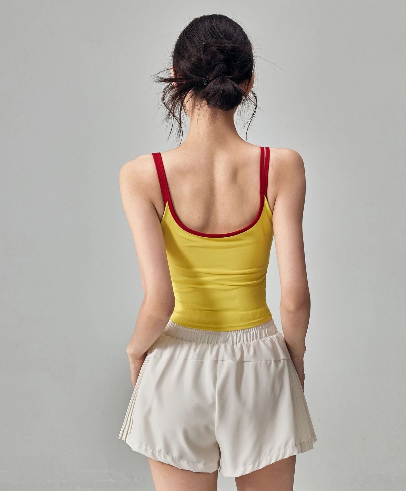 Contrasting color slimming sleeveless Pilates beautiful back bra