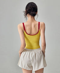 Contrasting color slimming sleeveless Pilates beautiful back bra