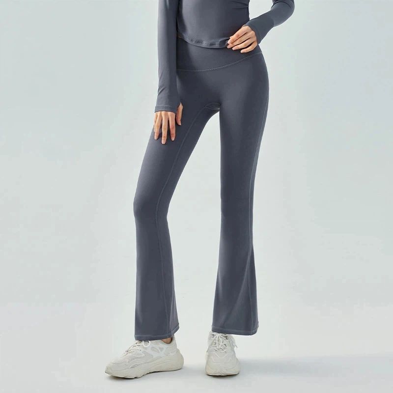 Fashionable peach hip flared pants