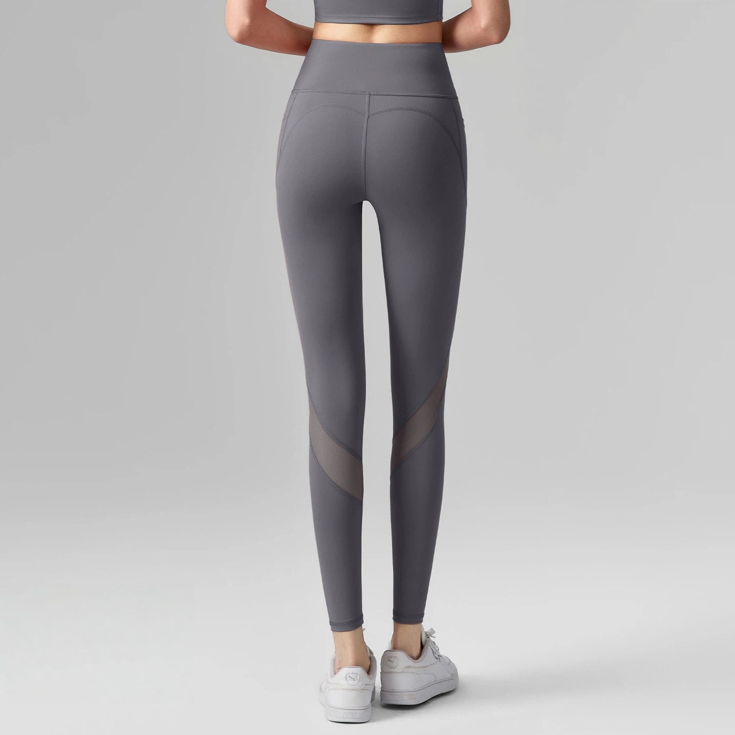 Mesh without T-line with pockets, Anti-roll hemming, Hip lifting sports leggings