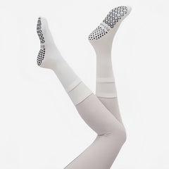 Contrast double-layer tummy control non-slip crew socks