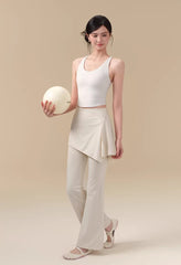 Nude crew neck quick-drying sports vest