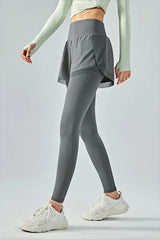 High-waisted stretch mesh anti-runaway running breathable sports skinny trousers