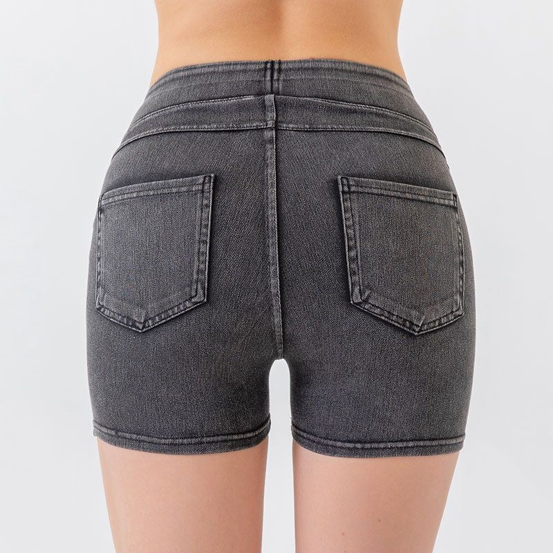Imitation denim high-waisted hip lift slimming belly pants