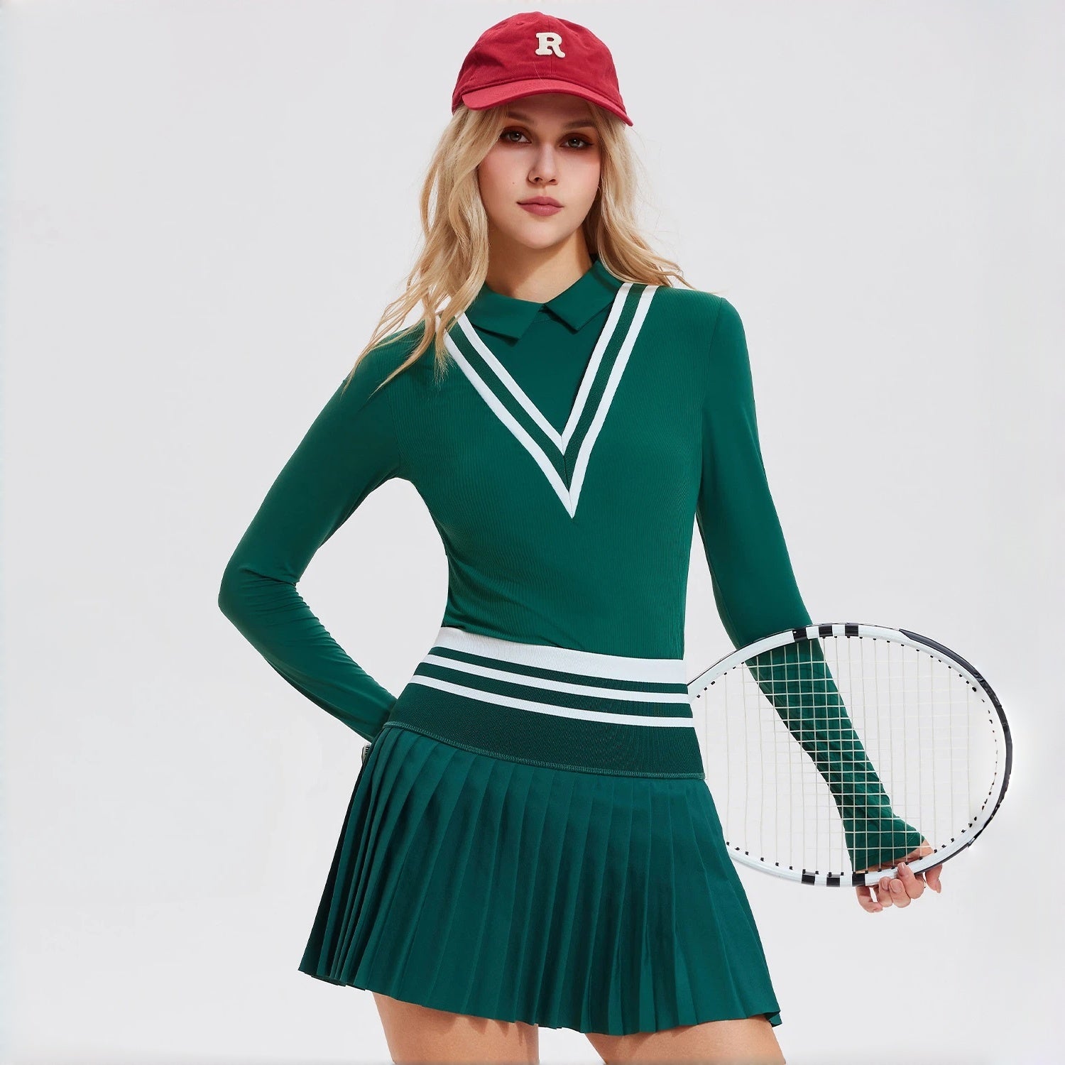 Lapel quick-drying fake two-piece sports fitness golf top