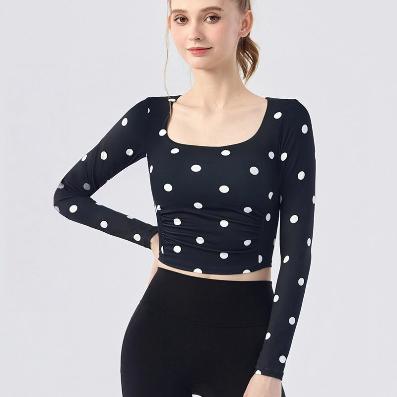 Soft and glutinous slim slim breathable sports fitness yoga long-sleeved top
