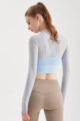 Mesh long sleeve top