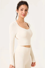 Slimming yoga top with chest pad nude sport