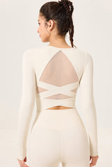 Slimming yoga top with chest pad nude sport