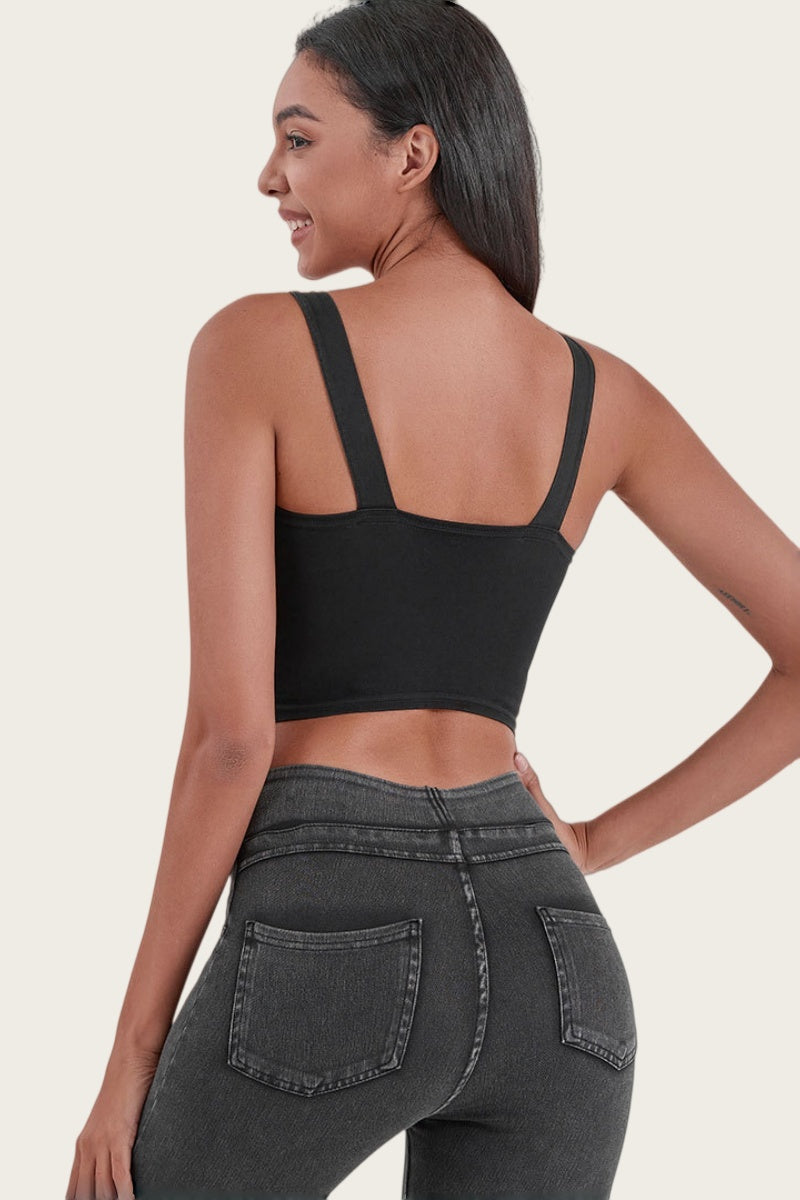 Imitation denim high-elastic slimming vest