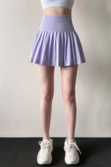 High-waisted, Tummy-cinching, Anti-glare, Sports pleated skirt