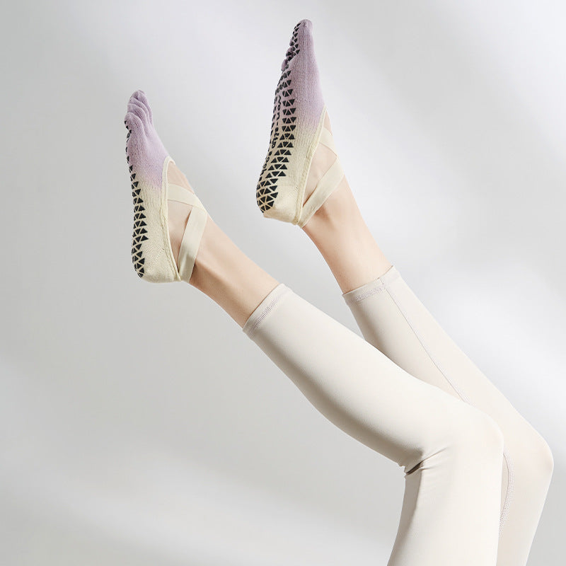 Gradient five-toe non-slip socks