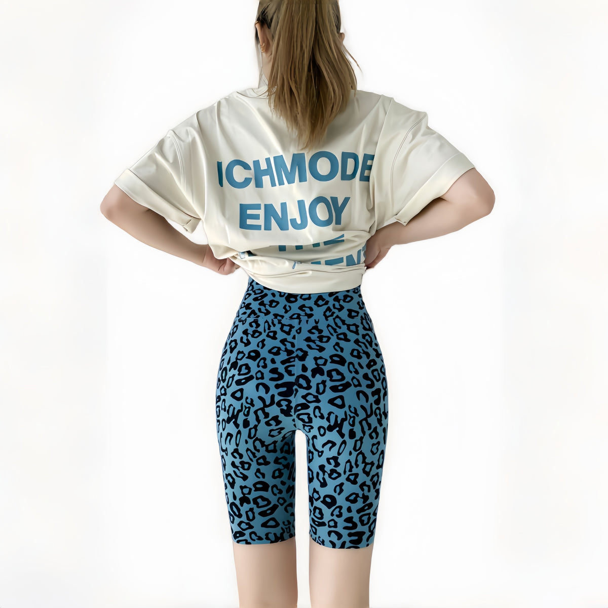 Five-point breathable leopard print shark pants
