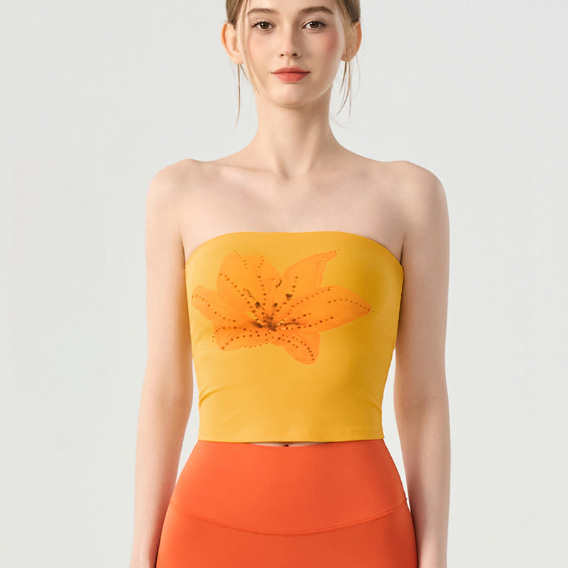 Printed slimming sports bra