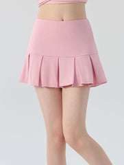 Fake two high-waisted tummy tuck fitness tennis skirts