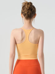 Shockproof gathering printed yoga bra