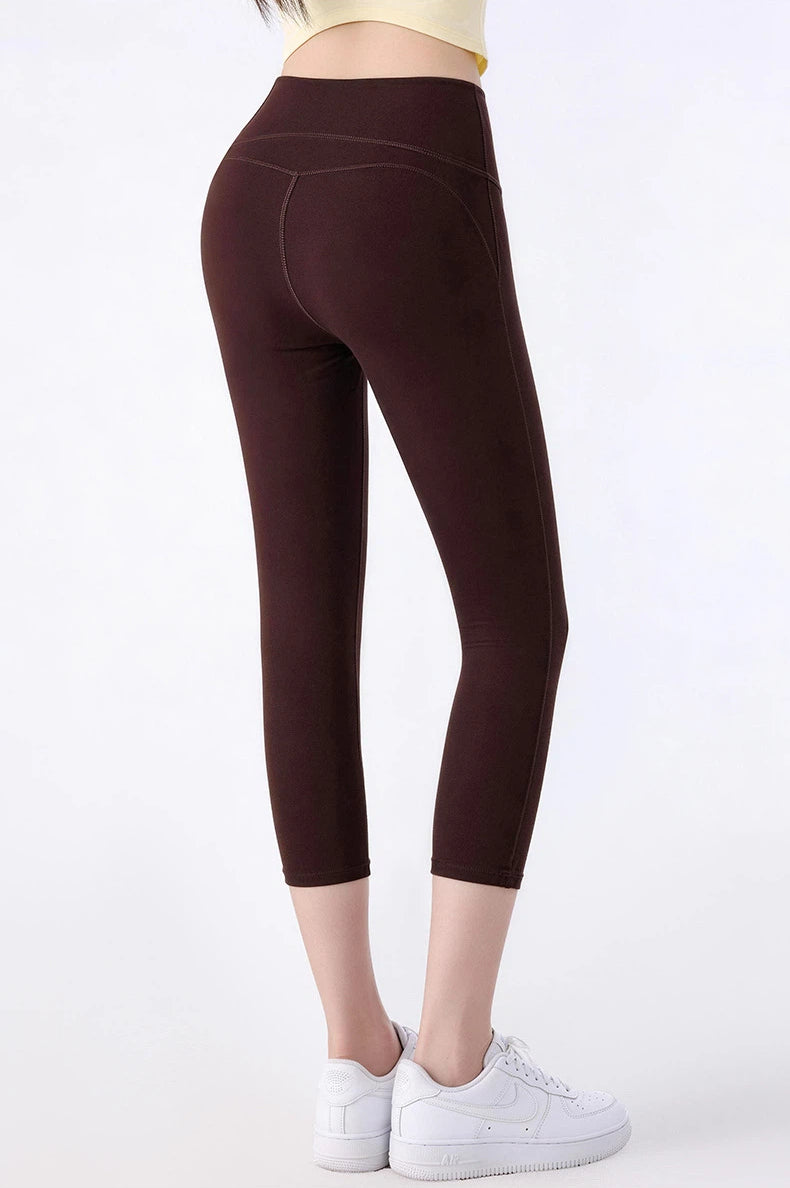 Lycra high-waisted hip-lifting yoga cropped pants