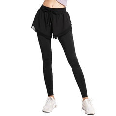 Stretch slim fit fake two yoga yoga running gym pants