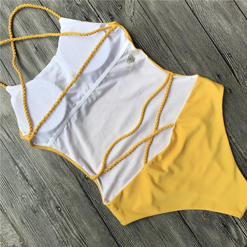 Halter Bandage One Piece Swimsuit